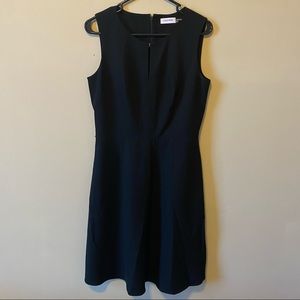 Calvin Klein Front Clasp Fit and Flare Black Dress